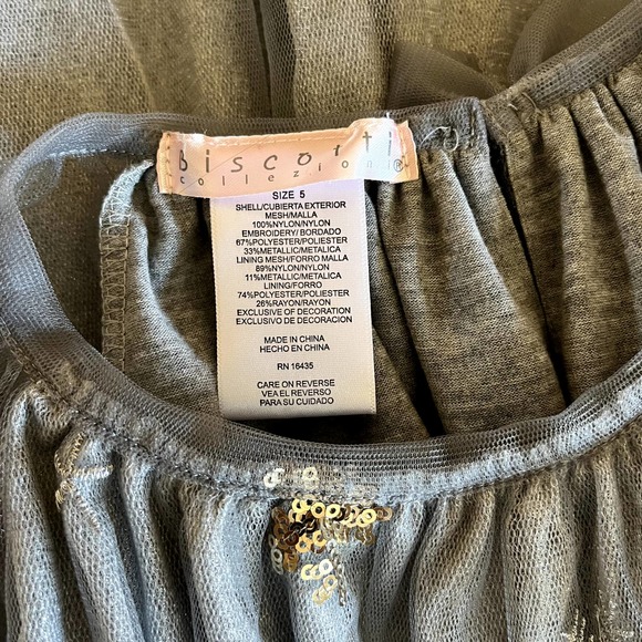 Biscotti Collezioni Girl's Fancy Winter Snowflake Mesh Long Sleeve Dress Size 5 - Picture 7 of 8